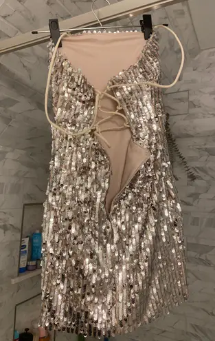 Luxxel Silver home coming dress sequin 