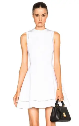 Victoria Beckham Dense Rib Ajoure Flare Mini Dress White size US 10 $2,150