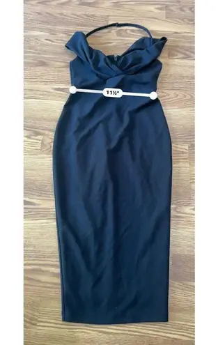 Nookie bodycon black Athena Off Shoulder Halter Midi Dress size S