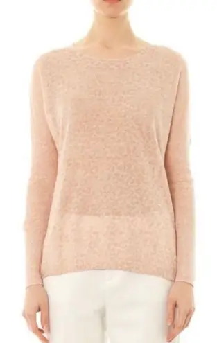 Rebecca Taylor Pink Leopard Linen Blend Sweater Size Large