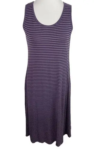 Heartstring Purple Striped Sleeveless Tent Dress Small