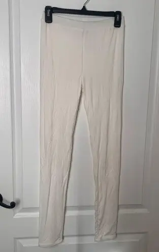 Naked Wardrobe Womens Ankle Leggings High Waist Pull On Stretch White Size Large