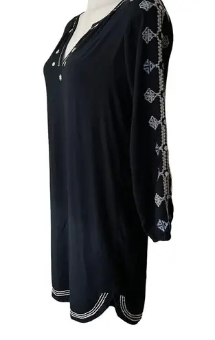Velvet By Graham And Spencer Embroidered V-Neck Shirt Dress, Sz XS