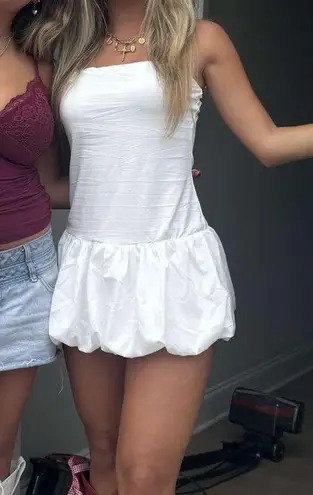 White Bubble Mini Dress