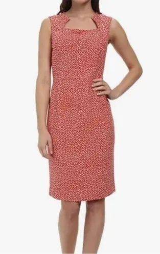 Pendleton Sheila Print Sheath Dress in Poppy Red/Oxford Tan Geo Print Size 4