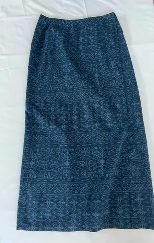 Dude U.S.A. Skirt size medium gray pinstripe long maxi fall skirt VTG Y2K pocket Blue