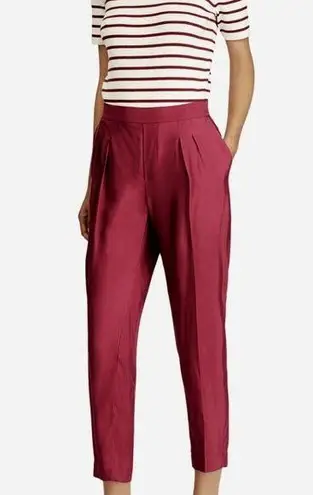 Lauren Ralph Lauren LRL women's burgundy twill crop silky casual / dress pants Red Size 12
