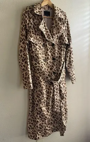 Banana Republic  Leopard Print Maxi Trenchcoat