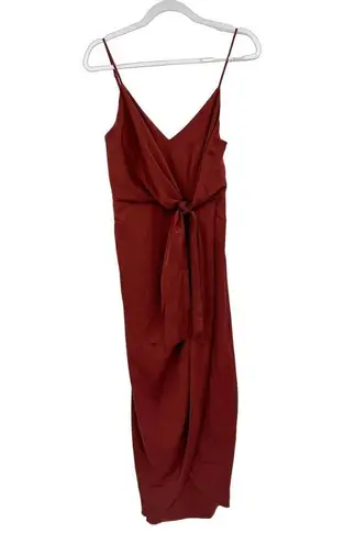 Shona joy Luxe Tie Front Cocktail Dress Sangria Red Size 4 NWT