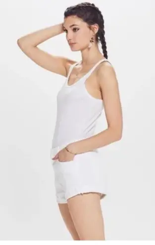 Mother Jeans The Rascal Slit Flip Short In Glass Slipper Mid Rise 2.5" I… White Size 29