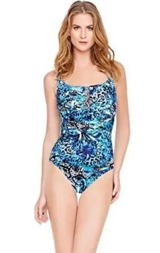 Gottex New.  cheetah and snake print lace up swimsuit. MSRP $228. Size 10