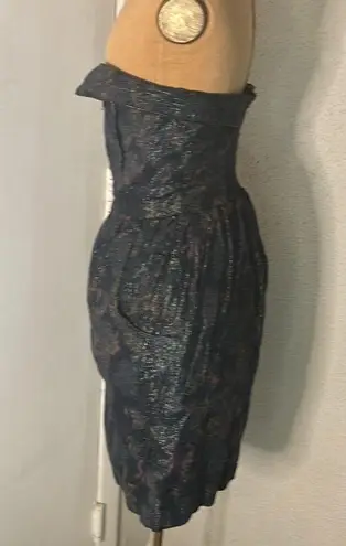 Staring At Stars Urban Outfitters Strapless Tapestry Zip Dress 4 Metallic Floral