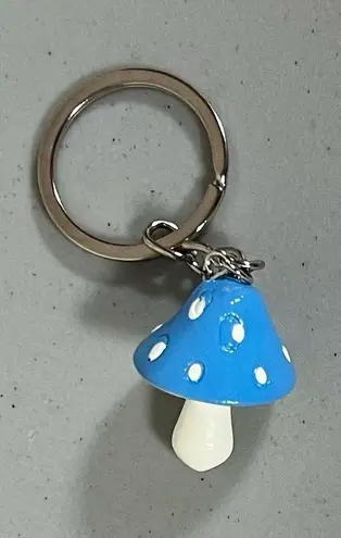 Blue Mushroom Charm Trippy Boho Key