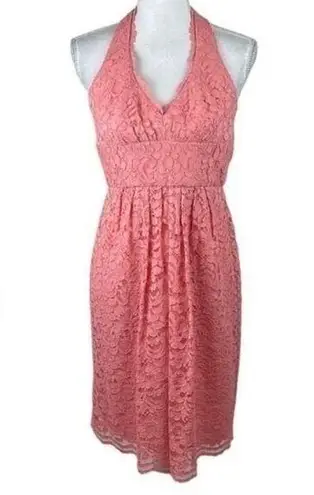 David's Bridal David’s Bridal Coral Lace Halter BalletCore Party Event Dress NWOT Size 2