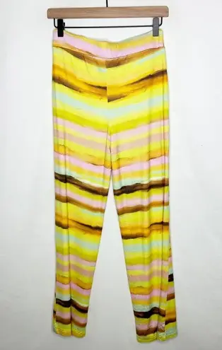 PLUSH Watercolor Sunset Halter Top/Wide Leg Pants NWT in Small