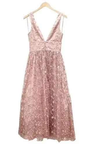 NEW Avery G Dress Dusty Pink Floral Embroidered Tulle Ball Gown Women’s Size 4