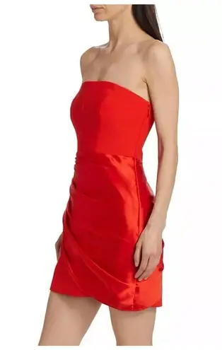 Cinq à Sept Kennith Silk-Trim Mini Dress in Cherry Tomato Women's Sz 6