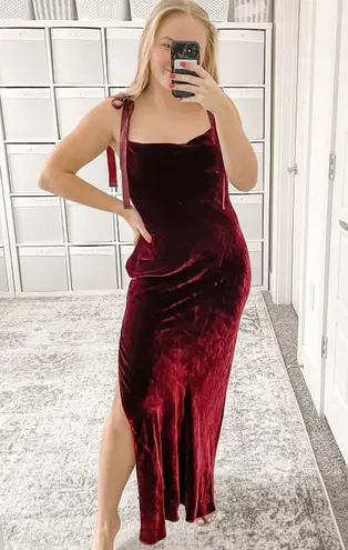 Reformation Nya Velvet Dress Maxi Chianti Red - $400 - From Hope