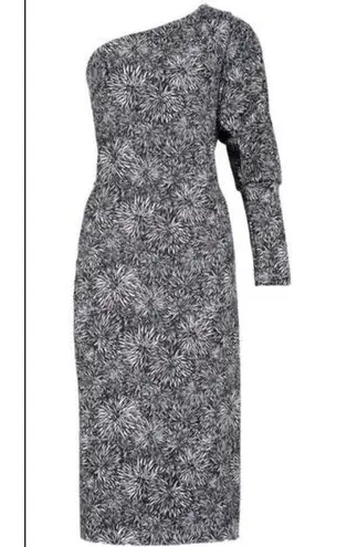 Chiara Boni La Petite Robe Hettie one shoulder bodycon dress Dalia Print sz 42 6 Black Size M