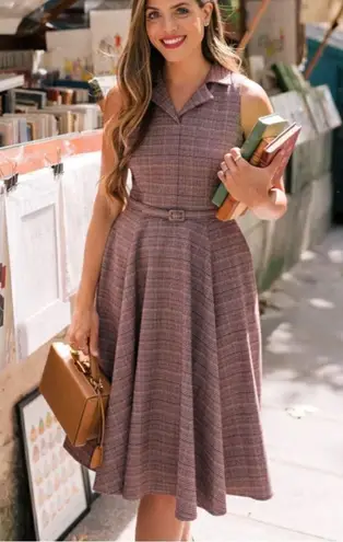 Gal Meets Glam Rita Plaid Sleeveless Fit and Flare Dress RARE Women’s 20 - Image 1