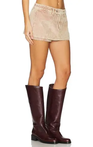 NWT Free People We The Free Gallivanting Cord Skort in Chocolate Truffle Size 27