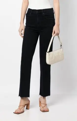 L'Agence Le Jean Amelia straight-leg raw cut navy jeans