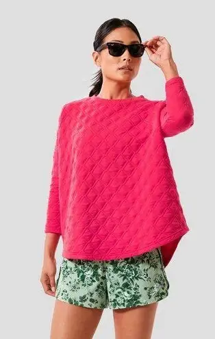 TuckerNuck sport Azalea Ally Quilted hot pink swing sweatshirt size XS/S