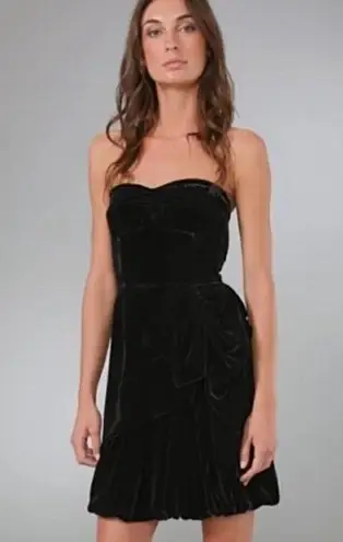 Marc by Marc Jacobs Black Velvet Silk Cocktail Mini Dress - Size 4