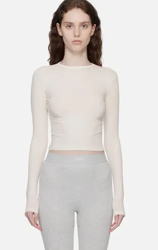 SKIMS New Vintage Crop Long Sleeve T-Shirt Marble - Small NWT