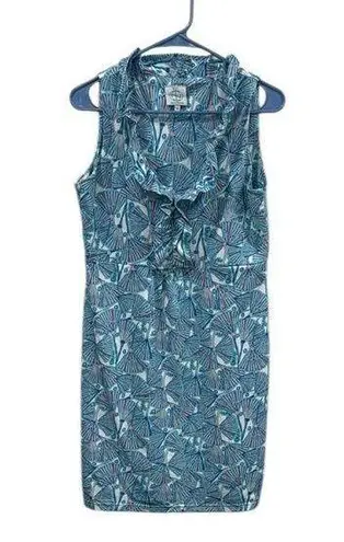 Tracy Negoshian Blue and White Patterned Mini Dress Size XS EUC