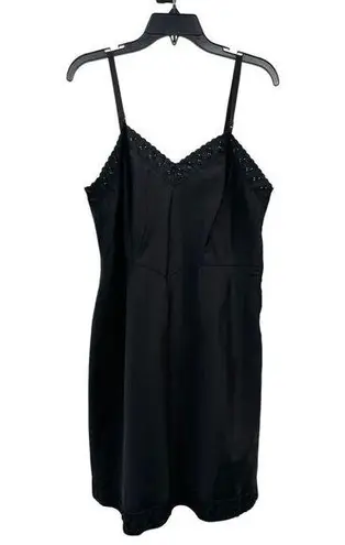 Vintage Barbizon Full Slip Used Womens 18 1/2 Black Side Zip 50s Eyelet Size undefined