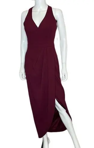 XScape Tulip Hem Sleeveless Crepe Gown Maroon Burgundy Women’s Sz 6