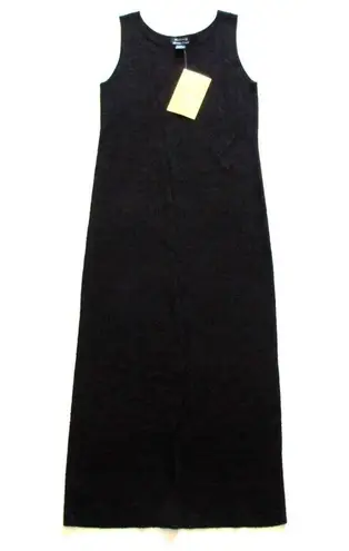 NWT QVC Wardrobe by Brenda French Black Nubby Knit Sleeveless Tank Maxi Dress M Size M