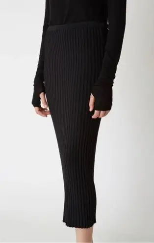 Toteme NWOT black ribbed Murano knit slip midi skirt size medium Orig. $290