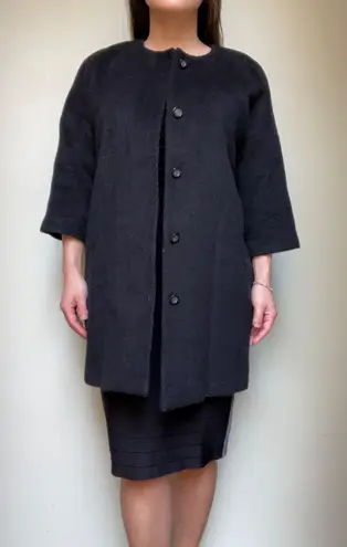 Alexander McQueen McQ wool cashmere collarless 3/4 sleeve car coat IT 38/ US 2-4