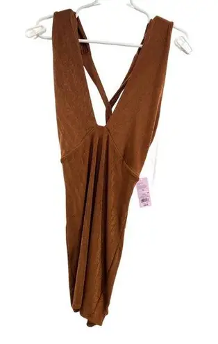 Wild Fable  XL NWT shimmer fitted rust colored twist back mini dress stretchy - Image 1
