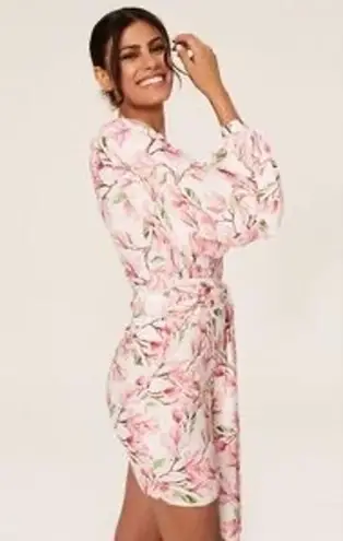 BRONX & BANCO Layla Pink Bow Back One Shoulder Silk Mini Dress Size Medium