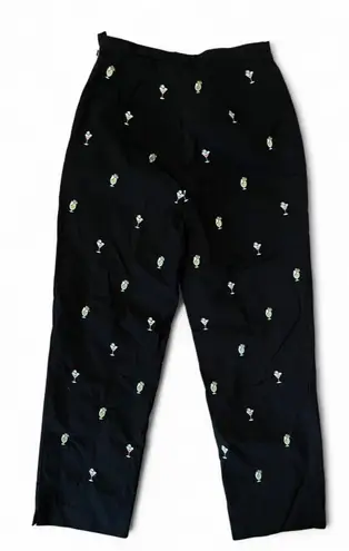 Brooks Brothers Embroidered Cocktail Pant 8 Cotton Side Zip