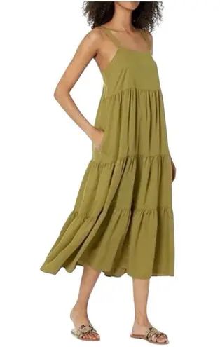 The Drop Women's Britt Tiered Maxi Tent Dress Green Size 2X