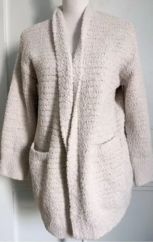Barefoot Dreams • CozyChic® Boucle Welt Pocket Cardigan Ivory Cream Almond