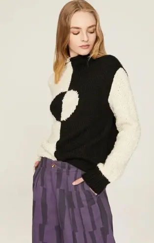 Rachel Antonoff Black & White Cookie Sweater Mock Neck Knit size Medium