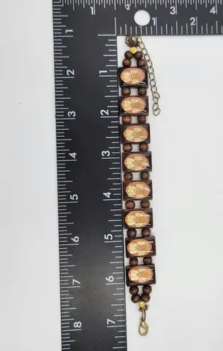 Vintage The Legend of the Dreamcatcher Wooden Native American Tile Bracelet 7"