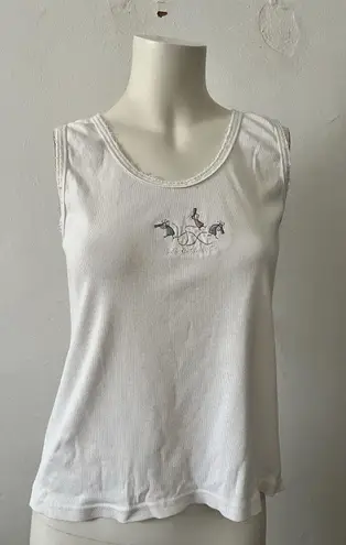 Vintage Emi Sportswear Cotton White Sedona Arizona Embroidered Caterpillar Tank Size L