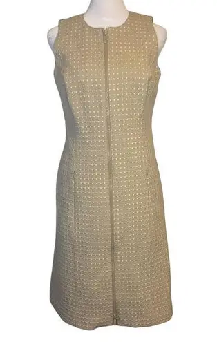 W By Worth  tan zip front midi dress size 6