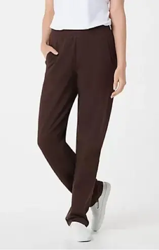 NWOT! Denim & Co. Active Regular Straight Leg Knit Pants Gray Size L