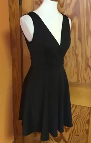 Soprano NWT  Black Plunging Sexy Fit & Flare Dress