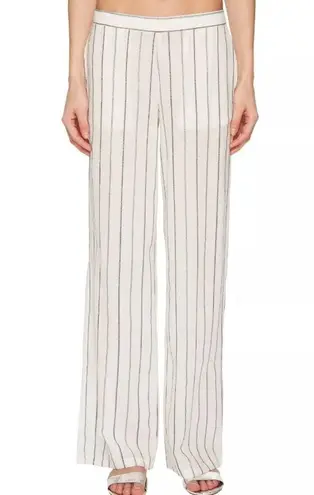 ONIA white sparkle thread striped Mila pant XL $240 luxury coastal boho designer