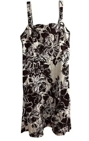 Madison Leigh Women's Size 14 Brown Floral Midi Sundress Summer Casual