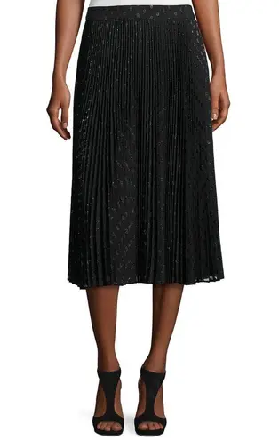 Haute Hippie Sun Burst Pleated Skirt in Black