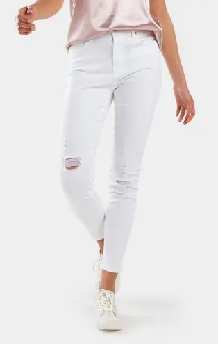 Francesca's  White Distressed Skinny Jeans